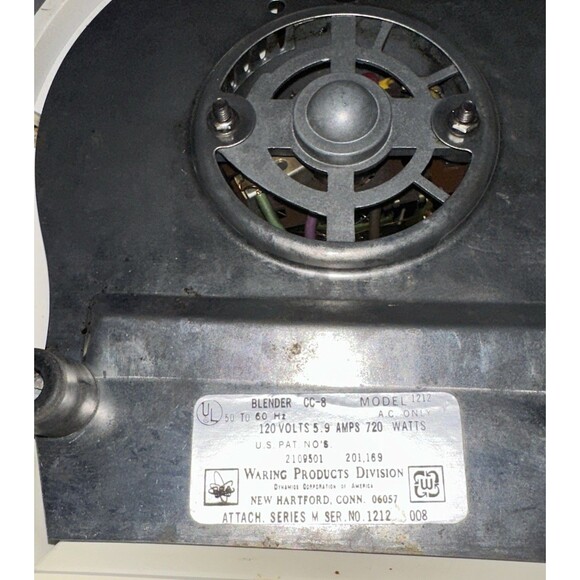 VTG Waring Solid State 8 Push Button Blender 1186  Glass Cloverleaf Top Works - Picture 7 of 7